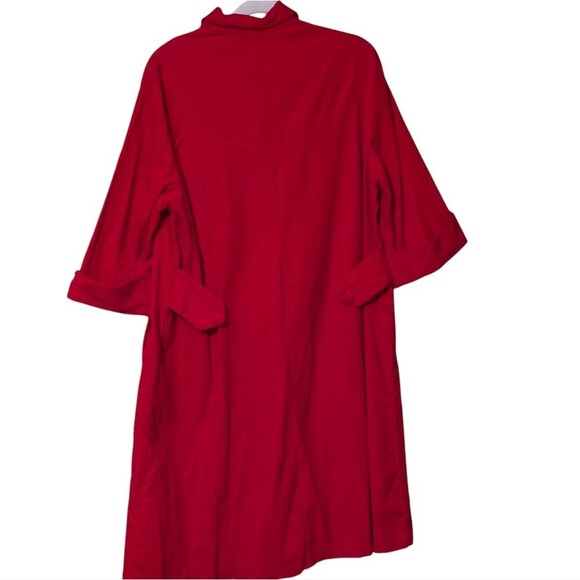 Vintage Charmode Sears Roebuck red corduroy kaftan jumper housedress robe FLAW - Picture 2 of 10